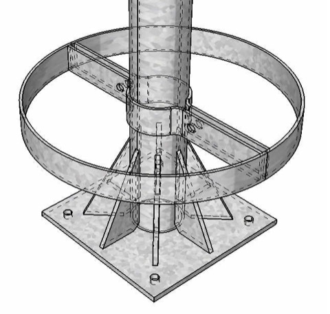 Intégration cache mât d'antenne